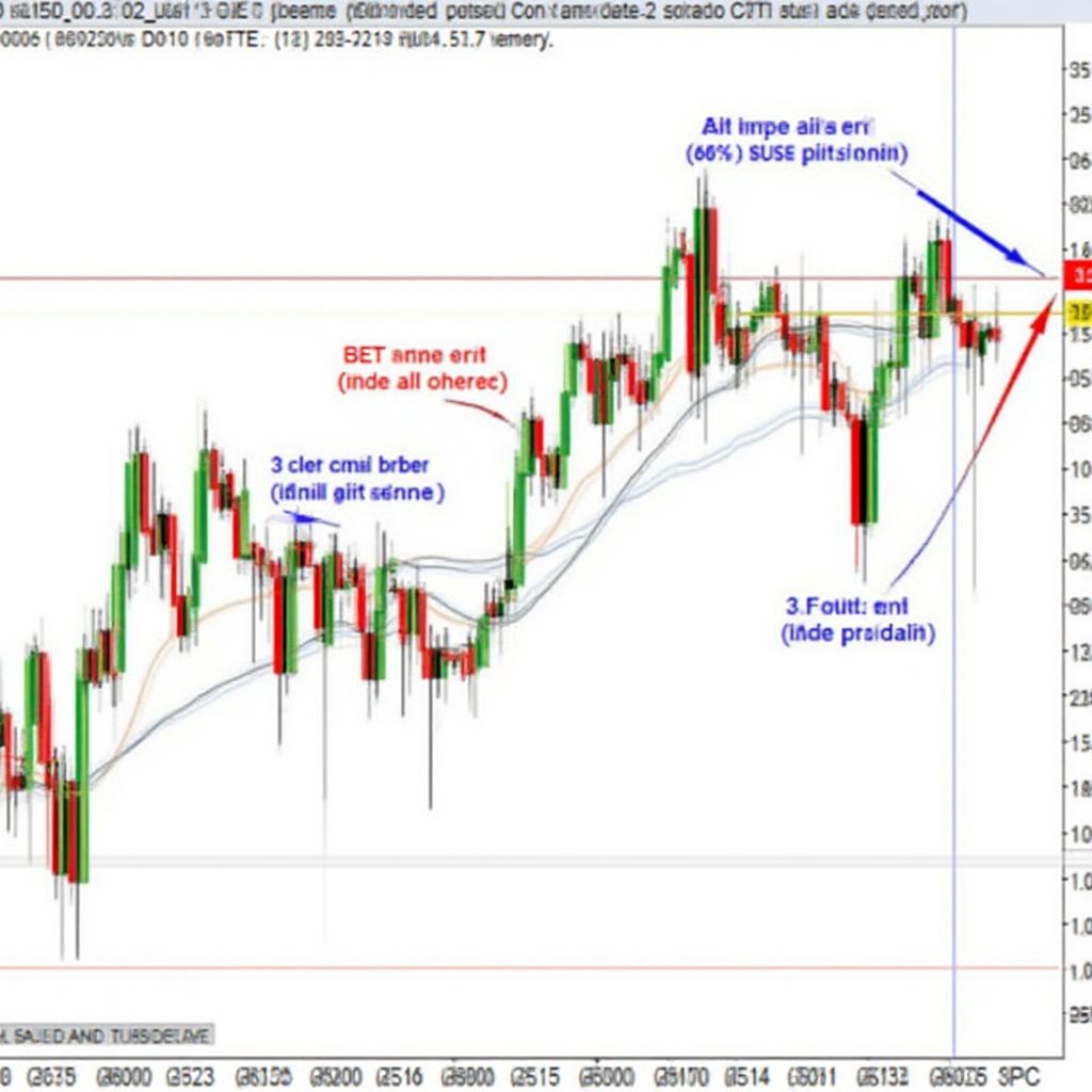 Gráfico de trading mostrando una estrategia de scalping