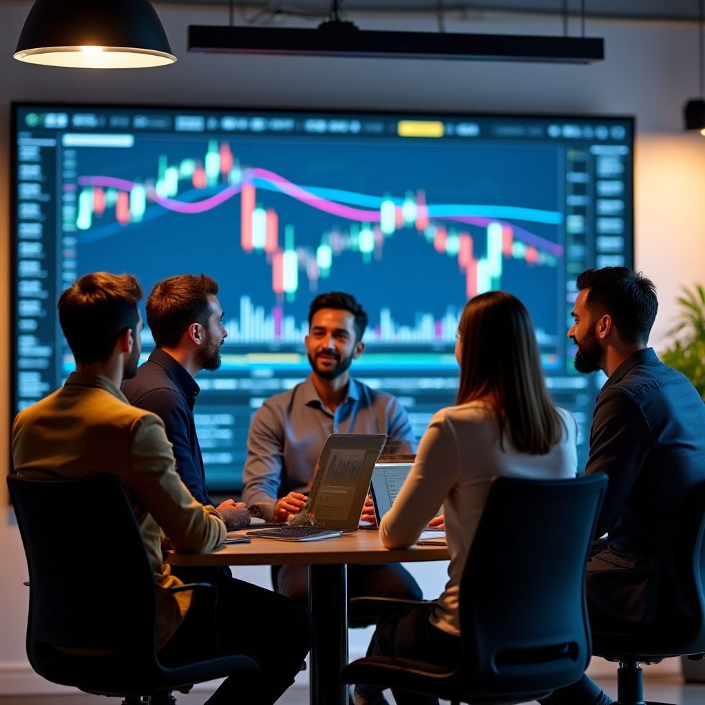 Equipo de ForexPrincipiante colaborando en una estrategia